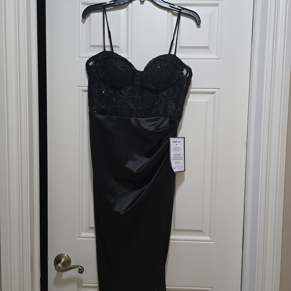 B Darlin Black Lace Midi Dress